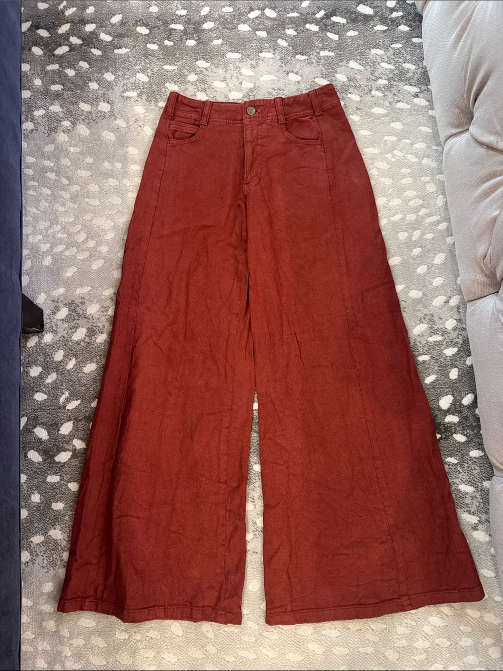 Anthropologie Wide-Leg Pants in Deep Rust